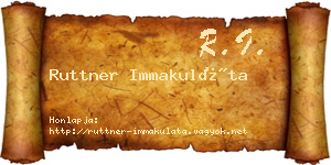 Ruttner Immakuláta névjegykártya